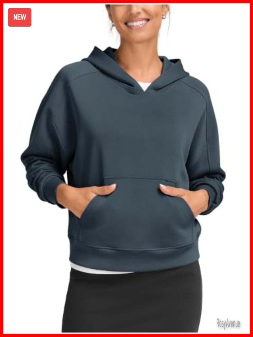 Modal Soft Long Sleeve Cropped Hoodie Oversized Pullover Sweatshirt with